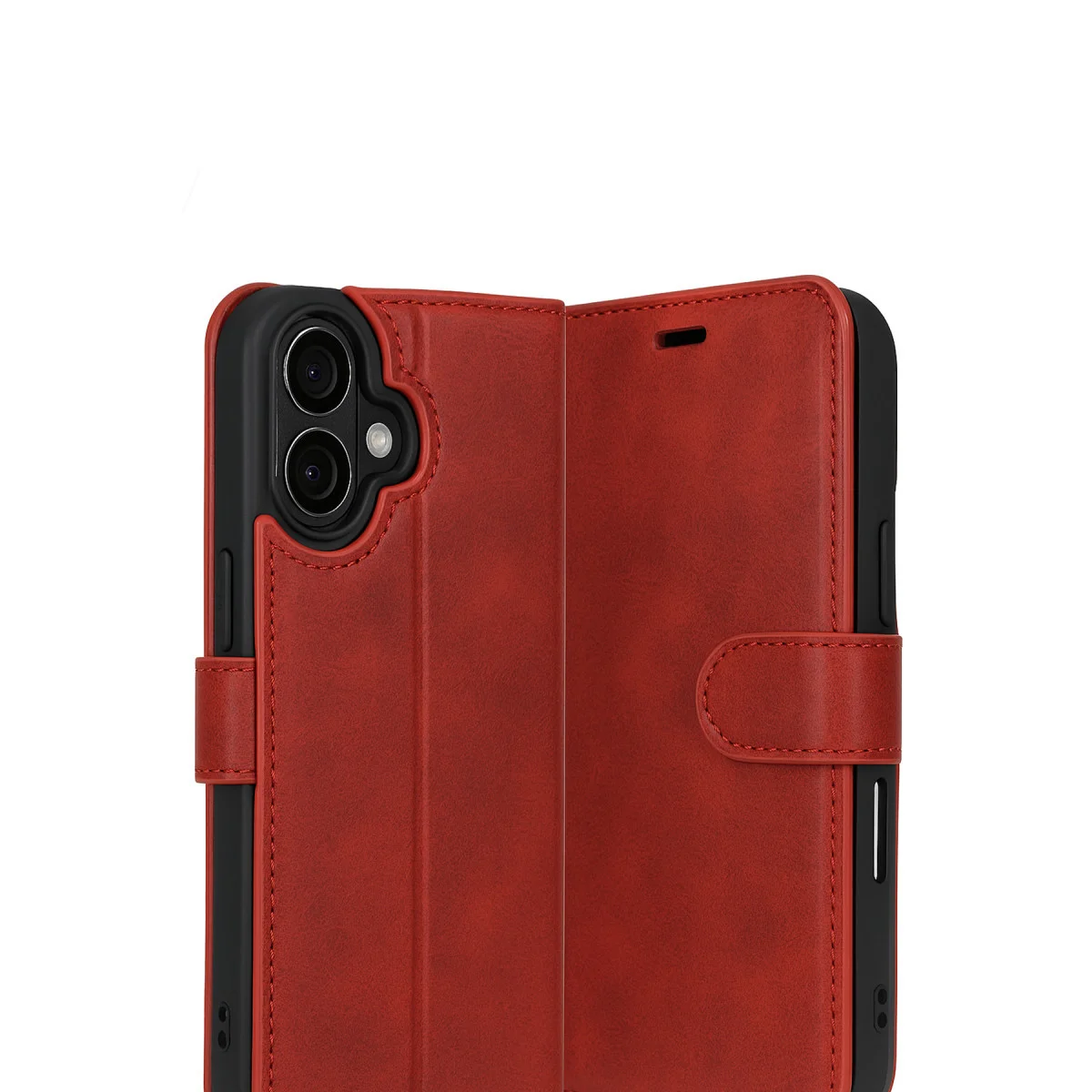 iPhone 17 Trend S Plus Kılıf - Kırmızı Kılıf, Katlanabilir Stand ve Premium Deri Koruma Kılıfı
