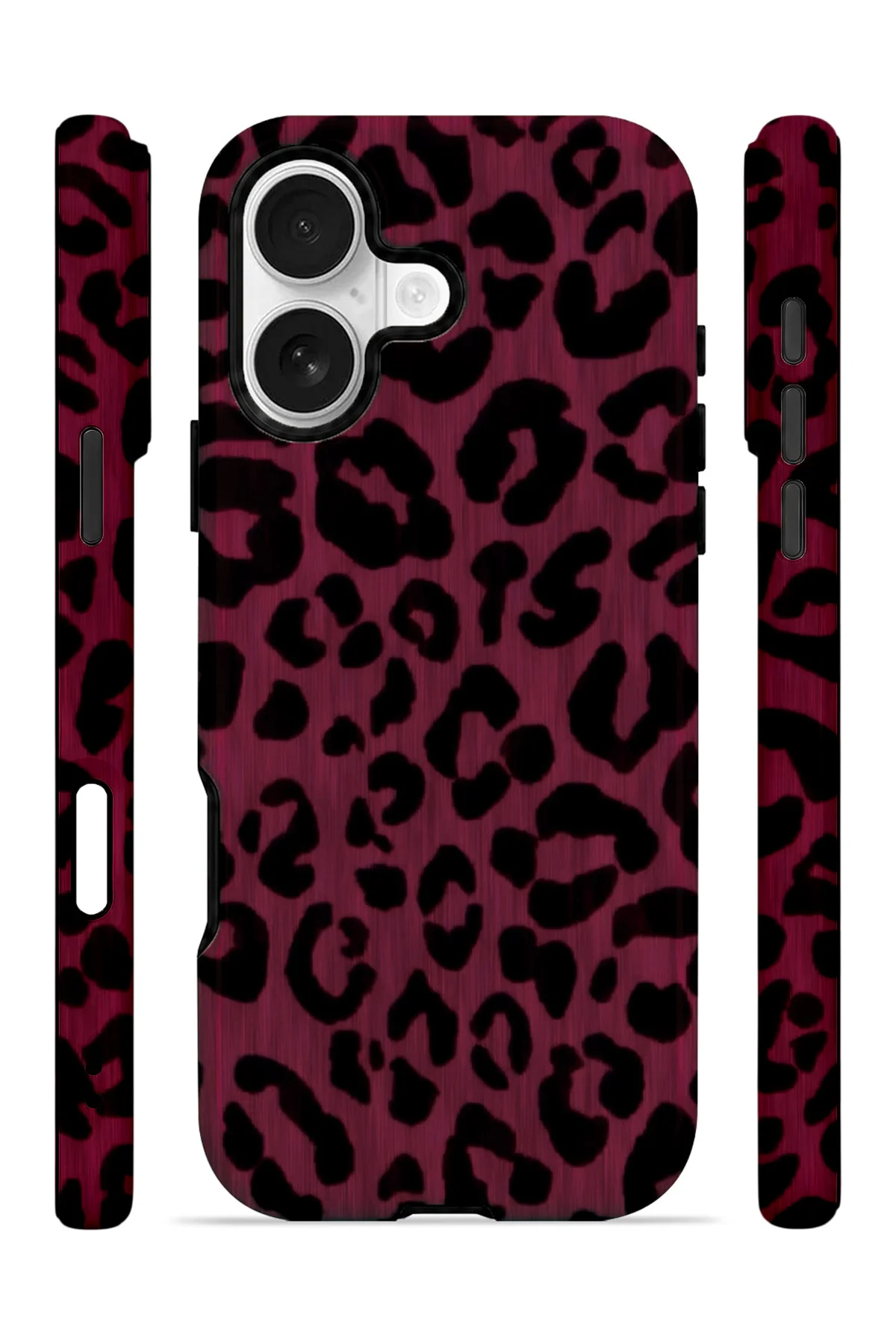 iPhone 17 Vorian Çift Katmanlı Fuşya Leopar Kılıf - Görsel 3