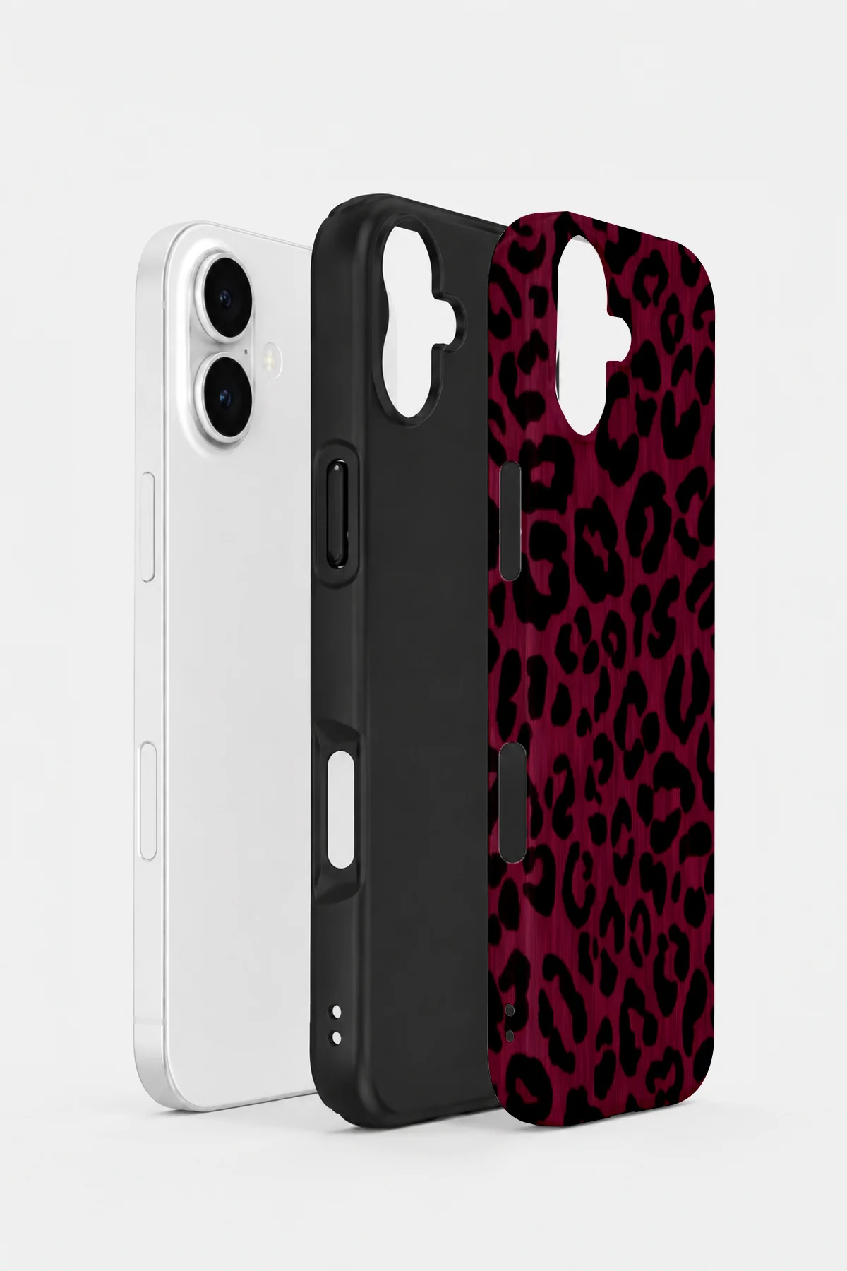 iPhone 17 Vorian Çift Katmanlı Fuşya Leopar Kılıf - Görsel 2