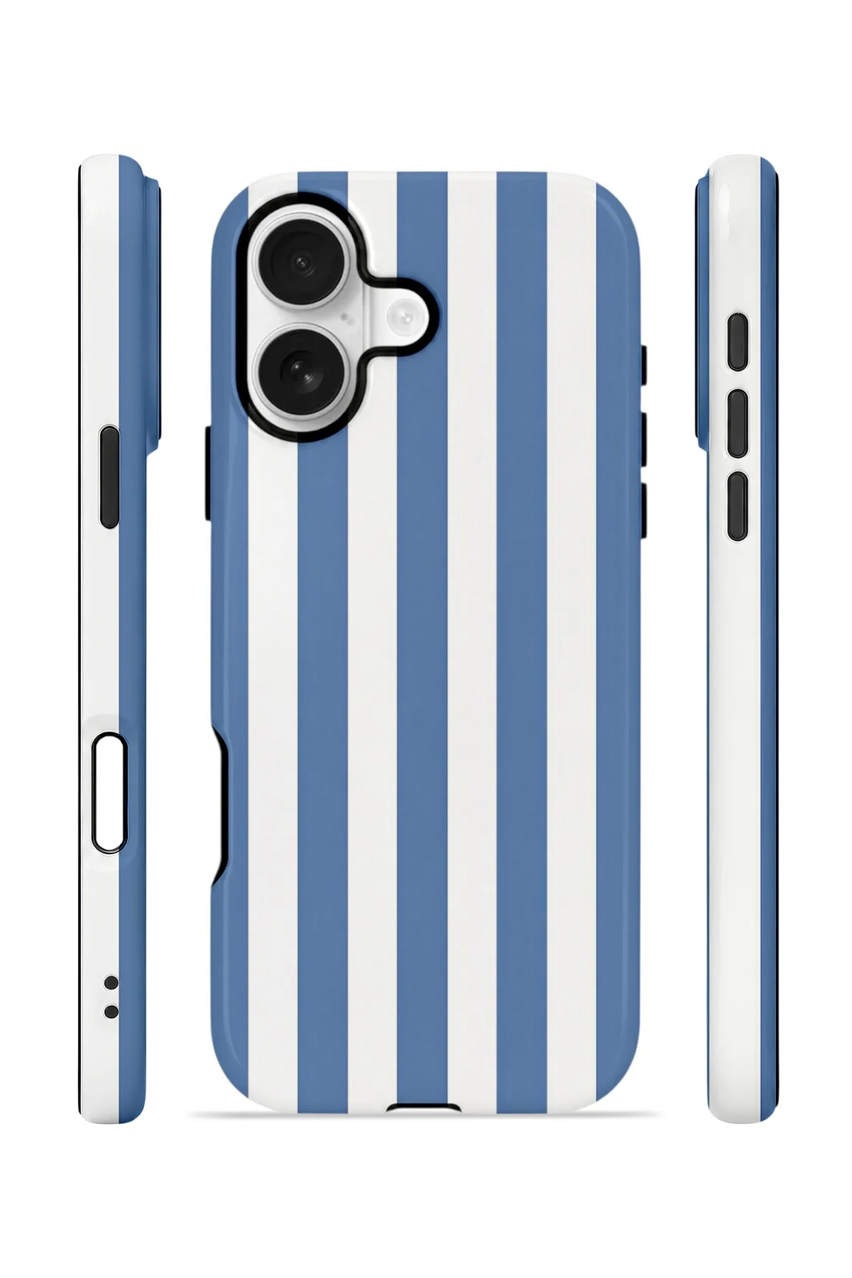 iPhone 17 Vorian Çift Katmanlı MagSafe Kılıf Blue Marina Stripe