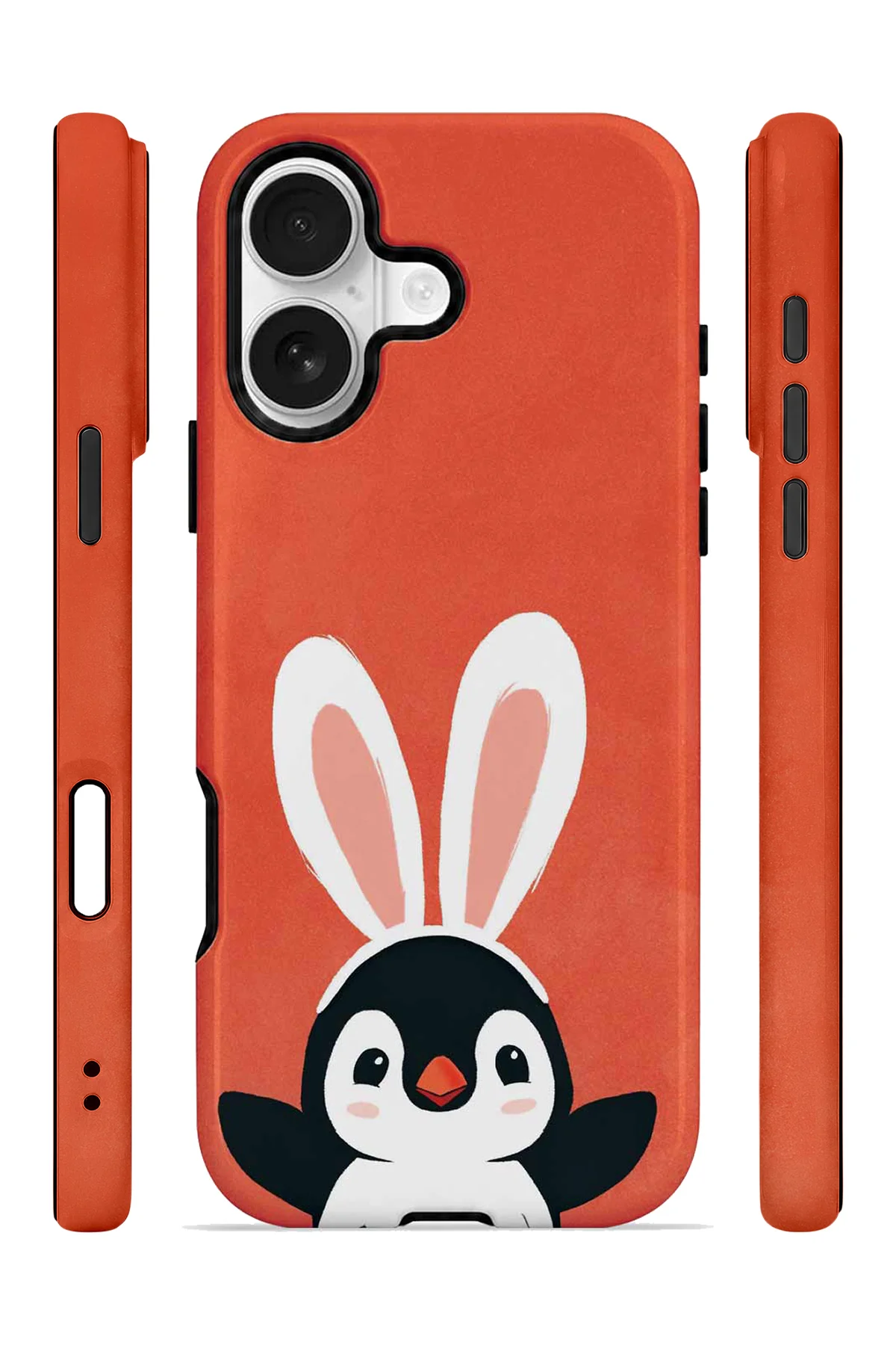 iPhone 17 Vorian Çift Katmanlı Tavşan Penguenli Kılıf - Görsel 3