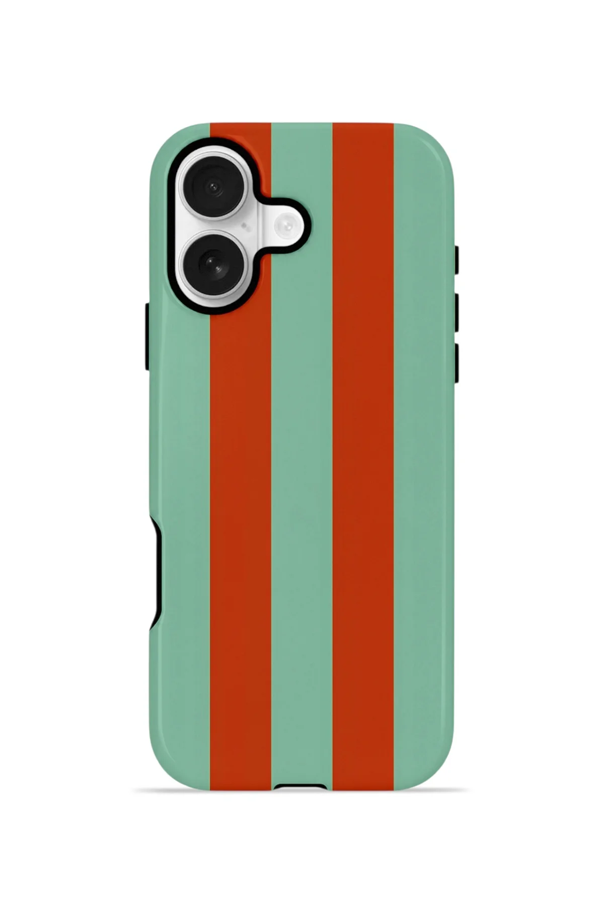 iPhone 17 Vorian Çift Katmanlı MagSafe Kılıf Terracotta Mint Stripe