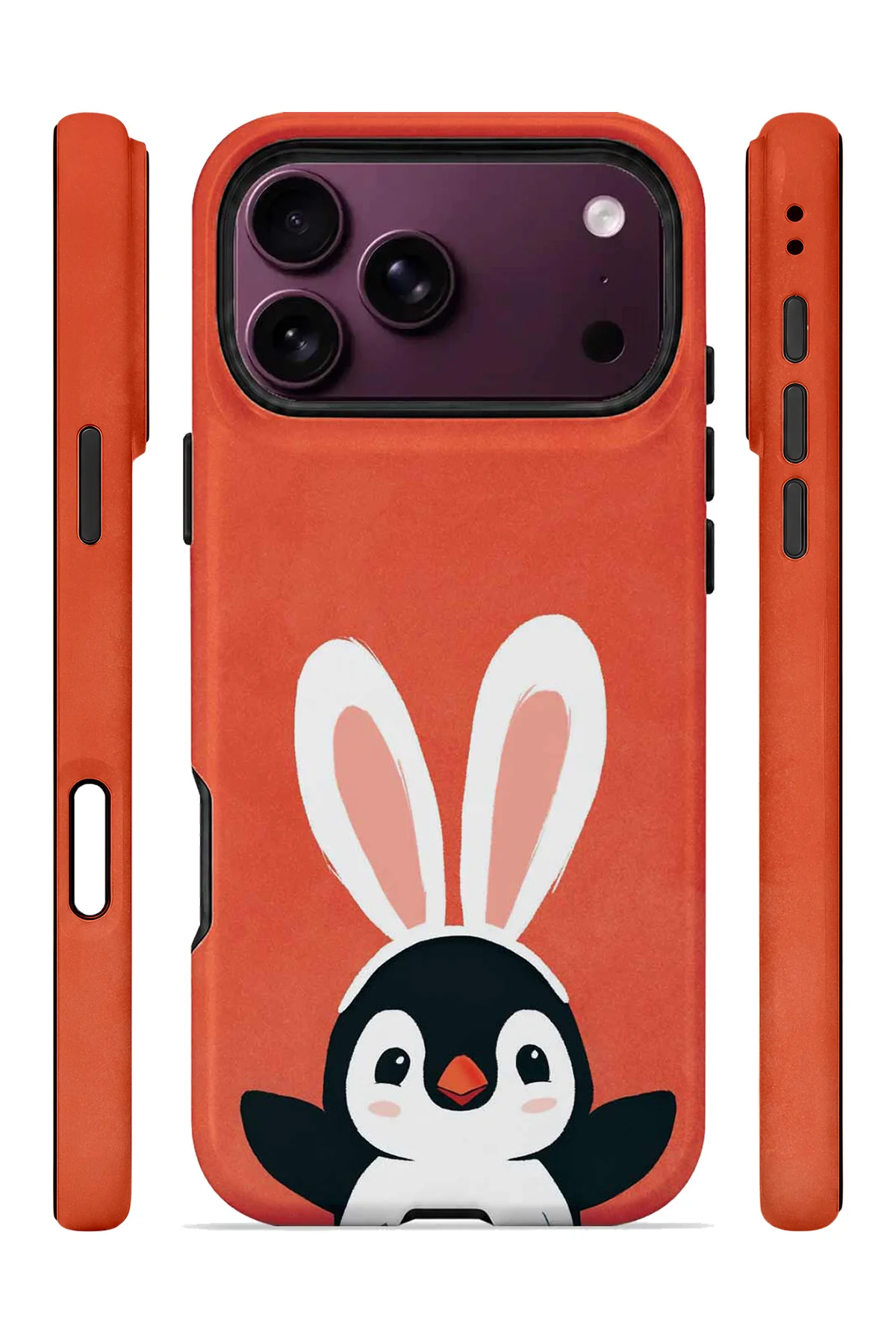 iPhone 18 Pro Max Vorian Çift Katmanlı Tavşan Penguenli Kılıf - Görsel 3