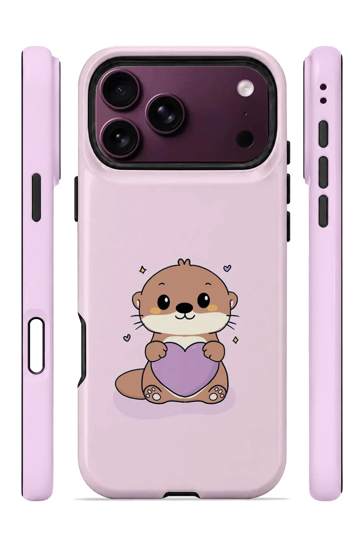 iPhone 18 Pro Max Vorian MagSafe Çift Katmanlı Pembe Hamsterli Kılıf - Görsel 3