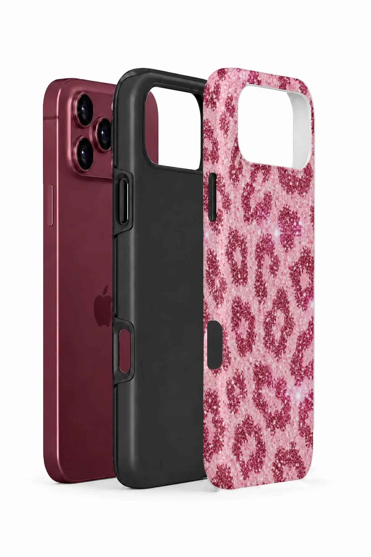 iPhone 18 Pro Max Vorian Çift Katmanlı Pembe Leopar Kılıf - Görsel 2