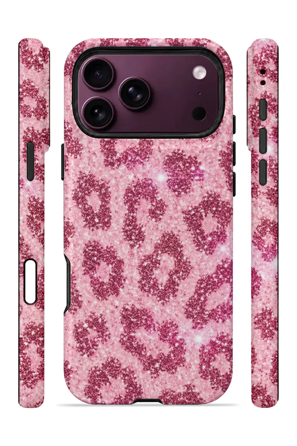 iPhone 18 Pro Max Vorian Çift Katmanlı Pembe Leopar Kılıf - Görsel 3