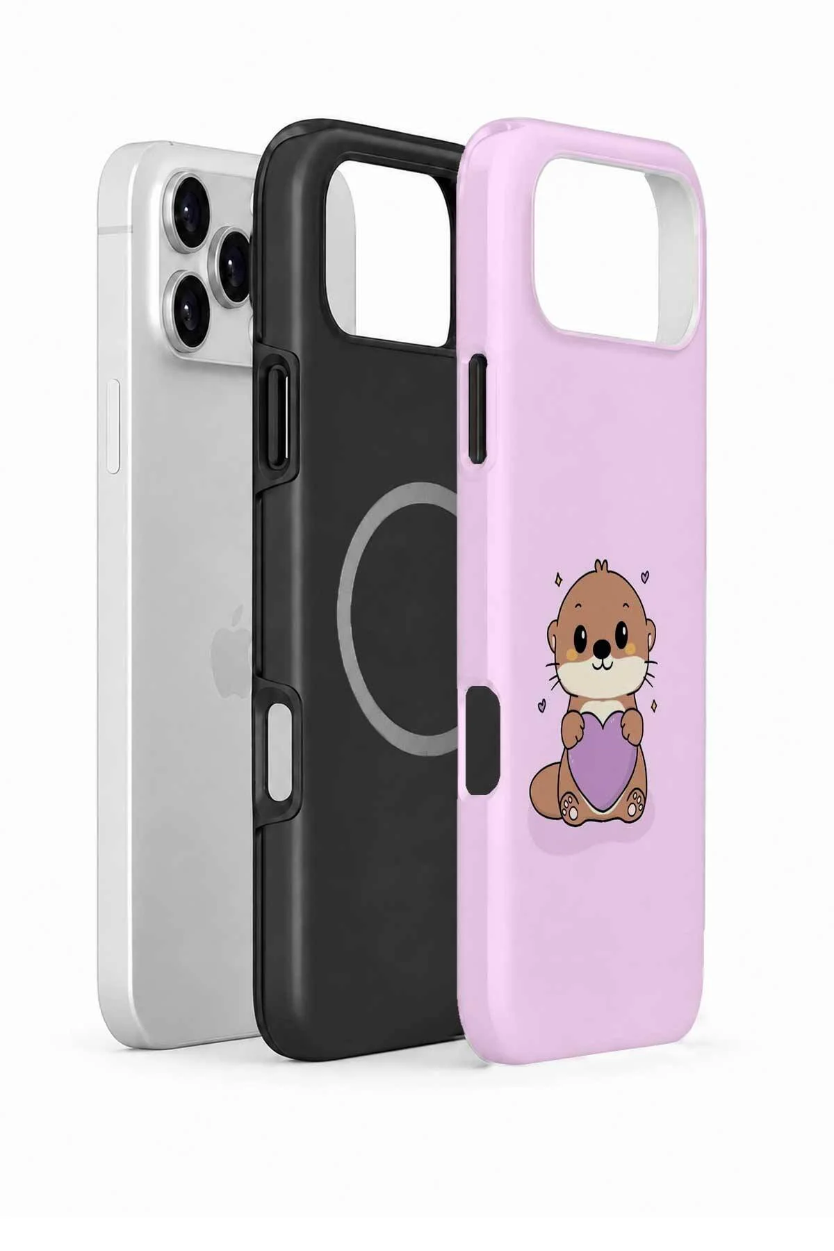 iPhone 18 Pro Max Vorian MagSafe Çift Katmanlı Pembe Hamsterli Kılıf - Görsel 2