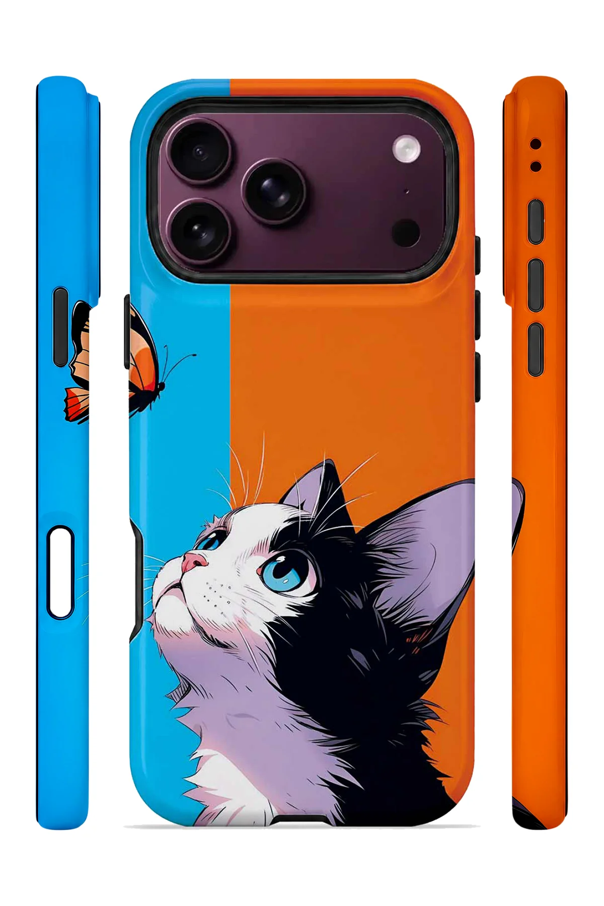 iPhone 18 Pro Vorian Çift Katmanlı Kelebekli Kılıf - Görsel 3
