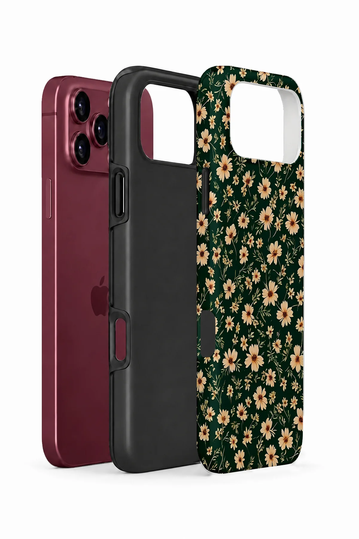 iPhone 18 Pro Vorian Çift Katmanlı Yeşil Papatya Kılıf - Görsel 2