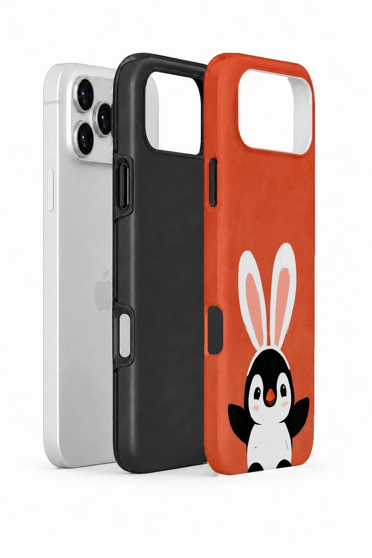 iPhone 18 Pro Vorian Çift Katmanlı Tavşan Penguenli Kılıf - Görsel 2