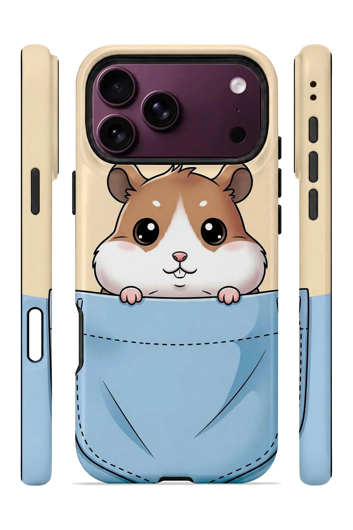 iPhone 18 Pro Vorian Çift Katmanlı Cepli Hamsterli Kılıf - Görsel 3