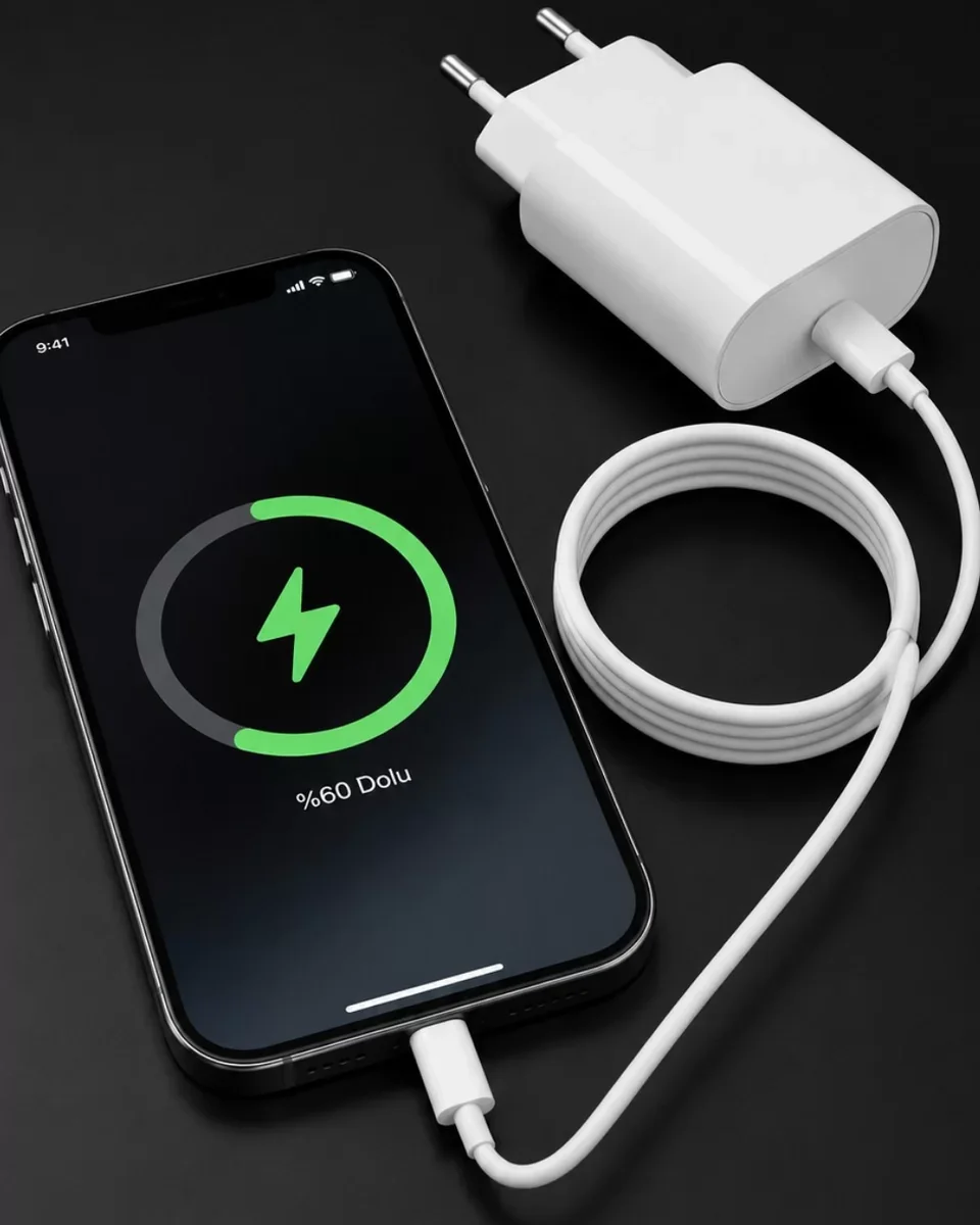 iPhone 20W Hızlı Şarj Adaptörü ve 1.2m Kablo Seti - PD Teknolojili Güvenli Şarj