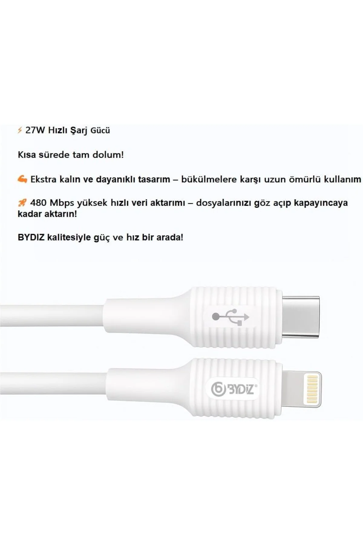 iPhone 27W USB C To Lightning Hızlı şarj ve Data Kablosu (1m) iPh