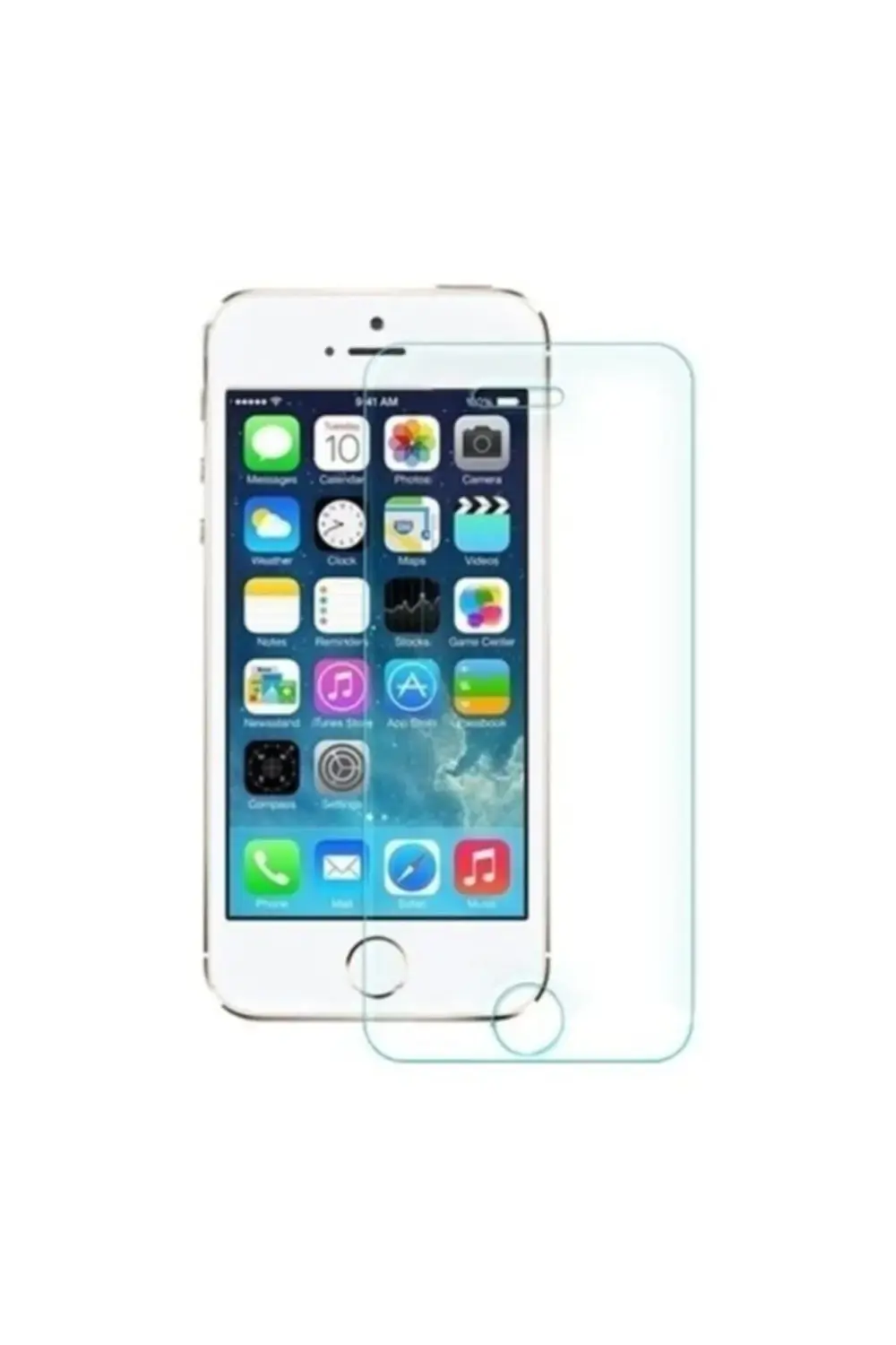Iphone 5S Uyumlu Ekran Koruyucu 9h Sert Temperli Kırılmaz Cam Kor