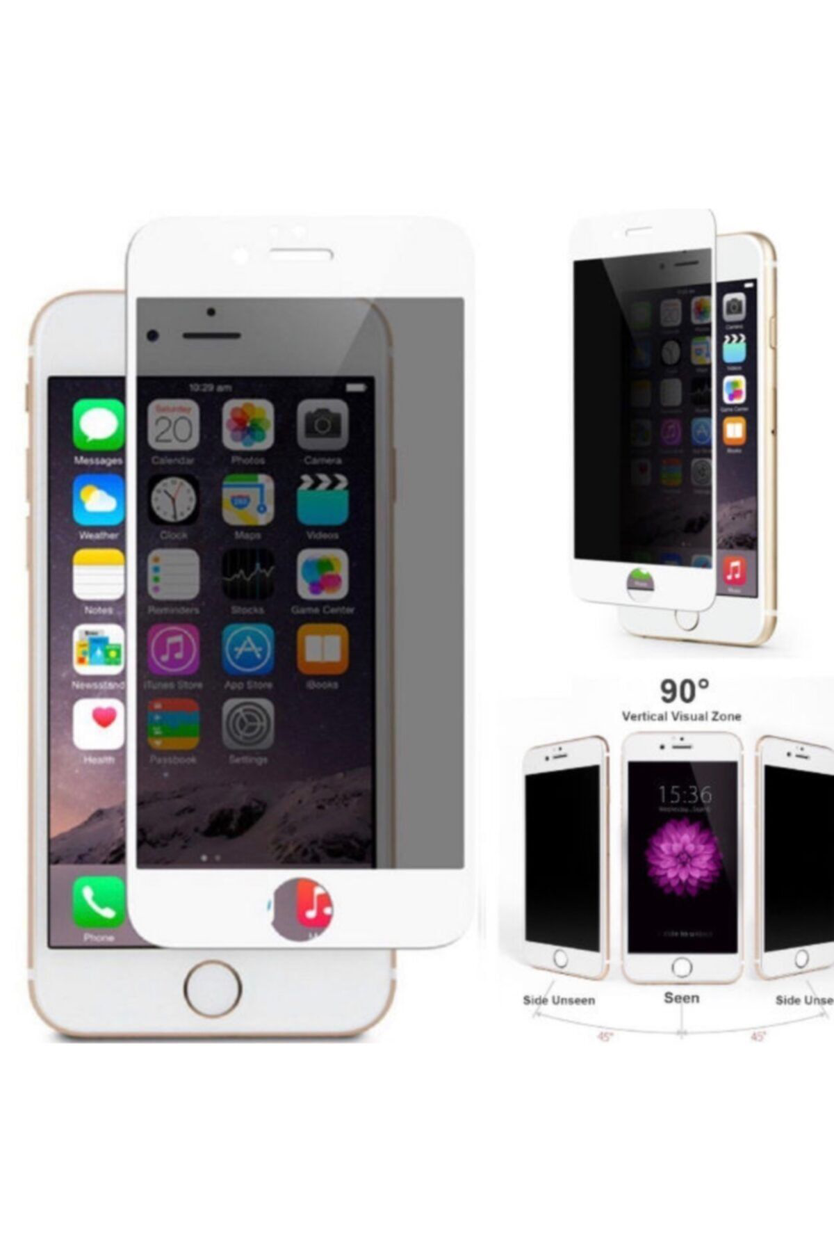Iphone 6 - 6s 6d Kavisli Temperli Hayelet Ekran Koruyucu (renk - 