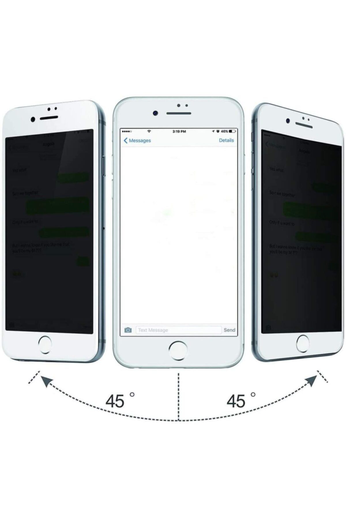 Iphone 6 Beyaz Komple Hayalet Kırılmaz Cam Ekran Koruyucu