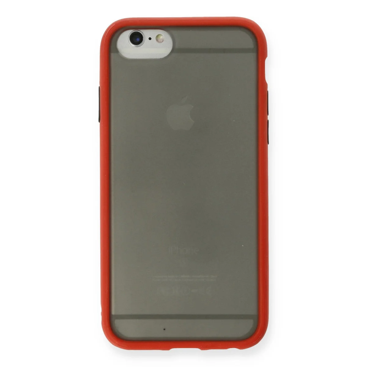 iPhone 6 Montreal Silikon Kapak - Kırmızı - Kamera Korumalı ve Darbe Emici