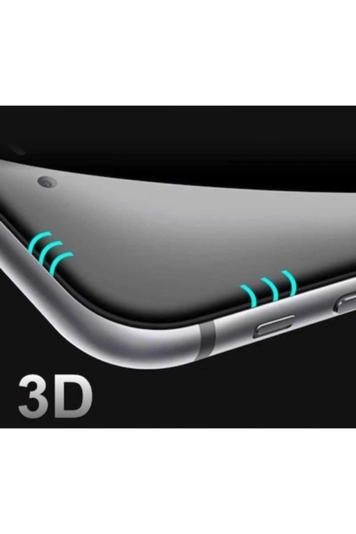 Iphone 6 Plus / 6s Plus Siyah 5d Ultra Kavisli Ekran Koruyucu Kır