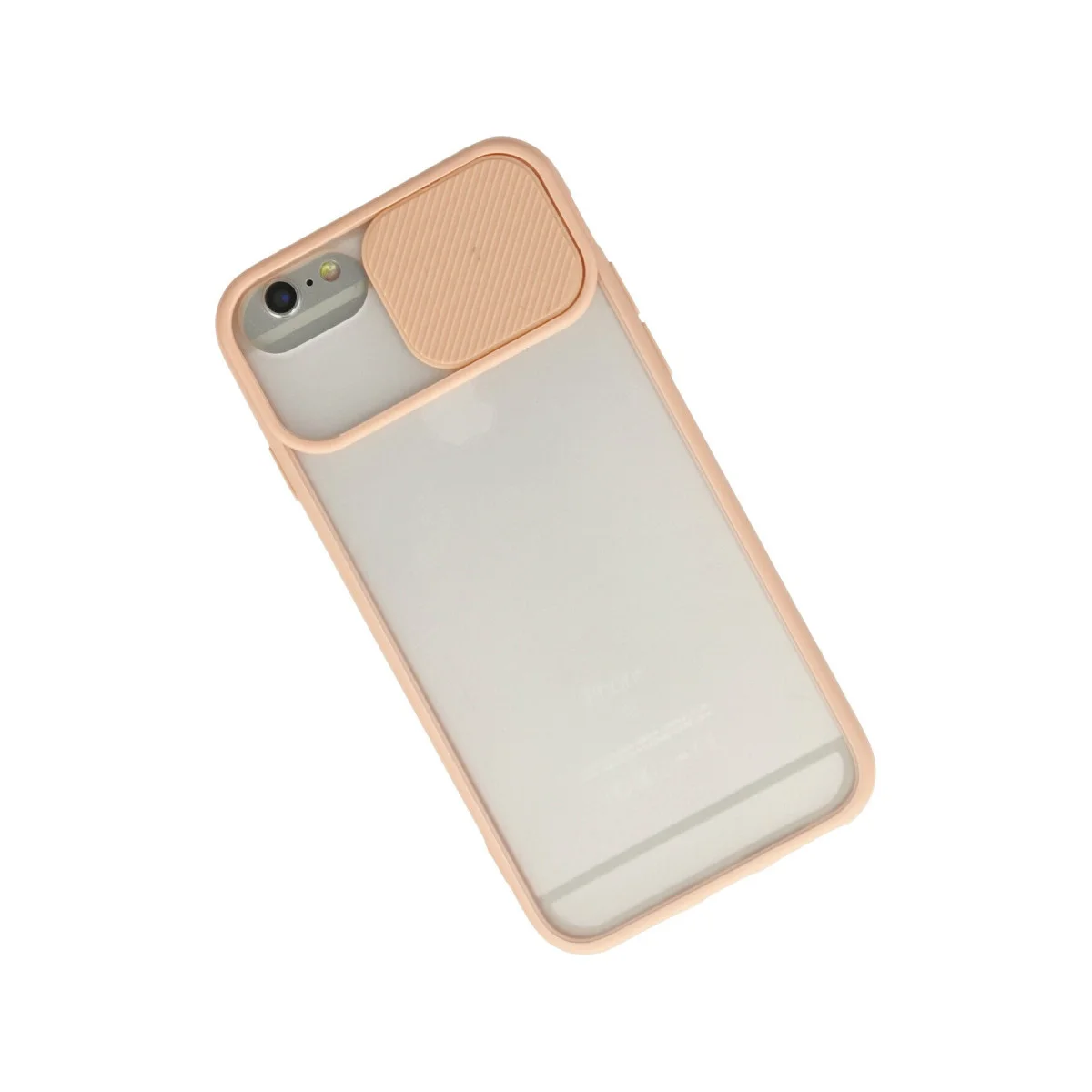 iPhone 6 Plus Kamera Koruma Kılıfı - Pembe Palm Buzlu Silikon