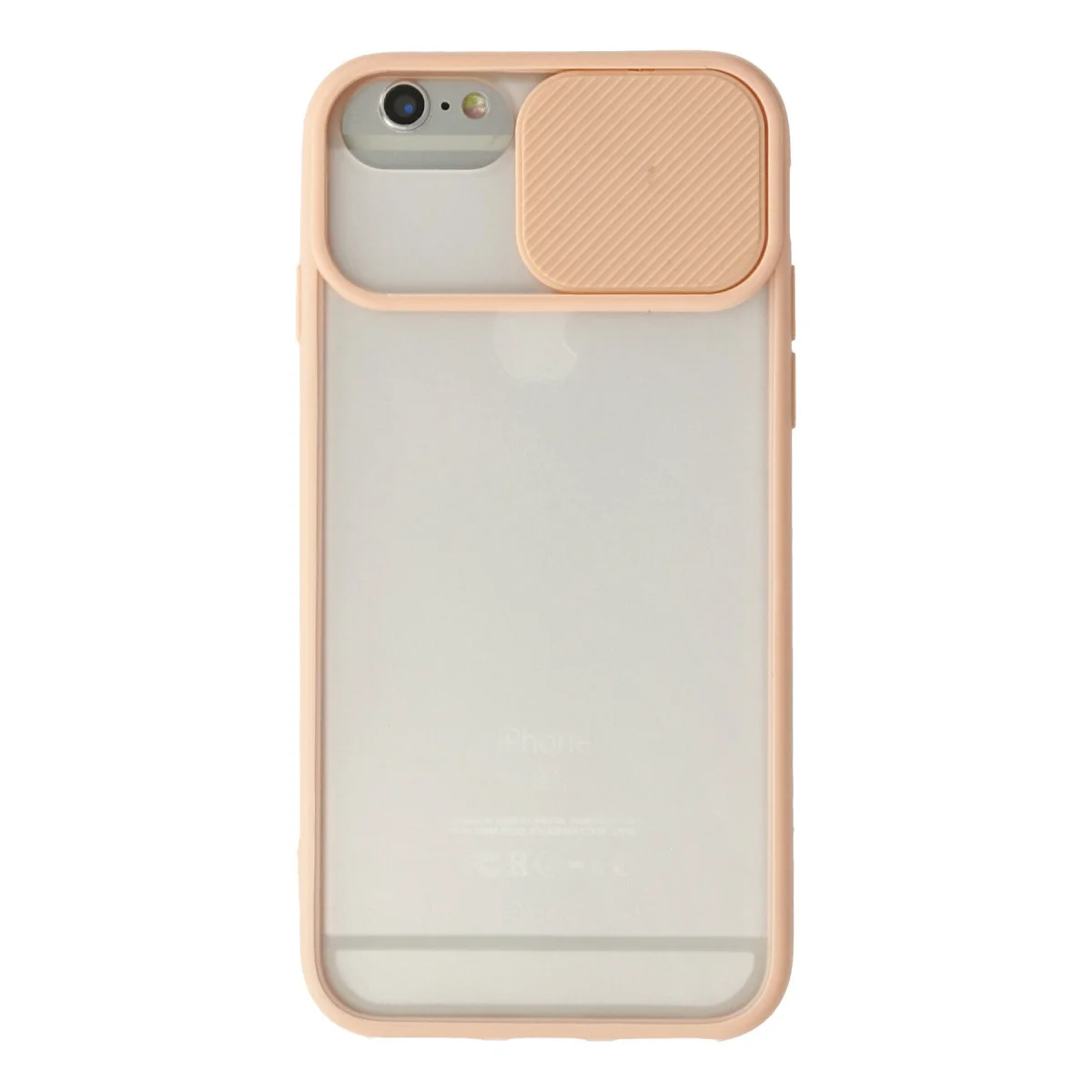 iPhone 6 Plus Kamera Koruma Kılıfı - Pembe Palm Buzlu Silikon