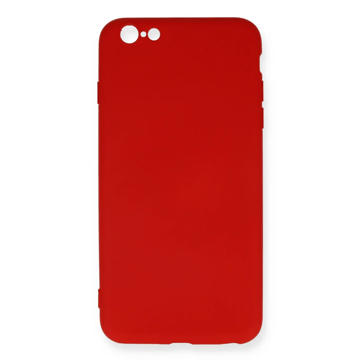 iPhone 6 Plus Nano İçi Kadife Silikon Kılıf - Kırmızı (Yerli Üretim)