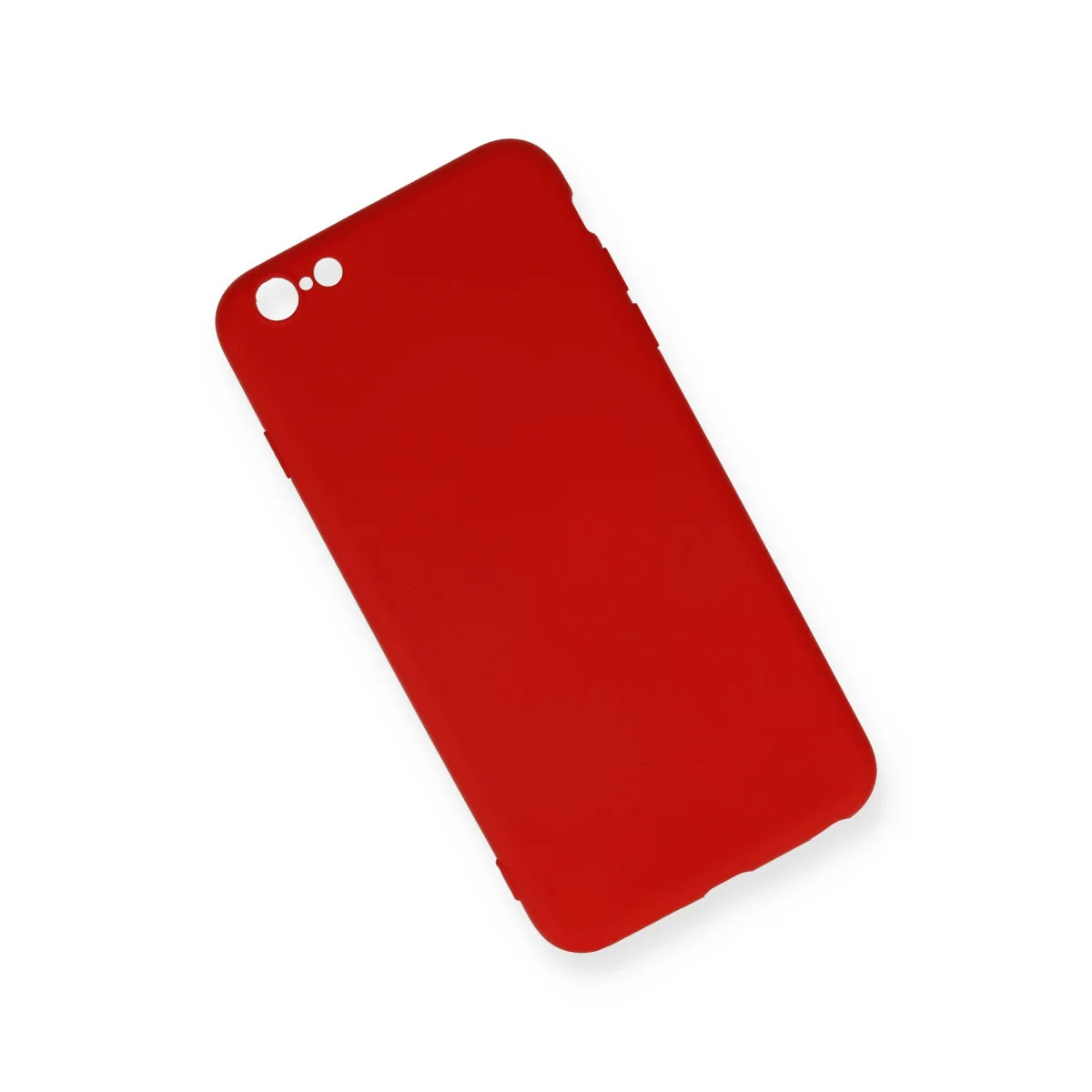 iPhone 6 Plus Nano İçi Kadife Silikon Kılıf - Kırmızı (Yerli Üretim)