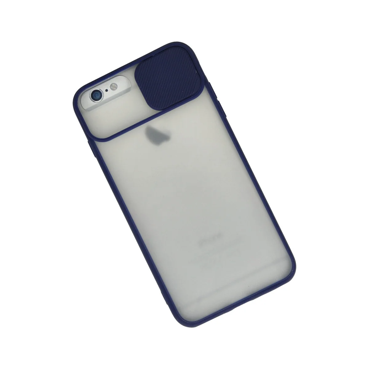 iPhone 6 Plus Silikon Kılıf - Buzlu Kamera Sürgülü - Lacivert