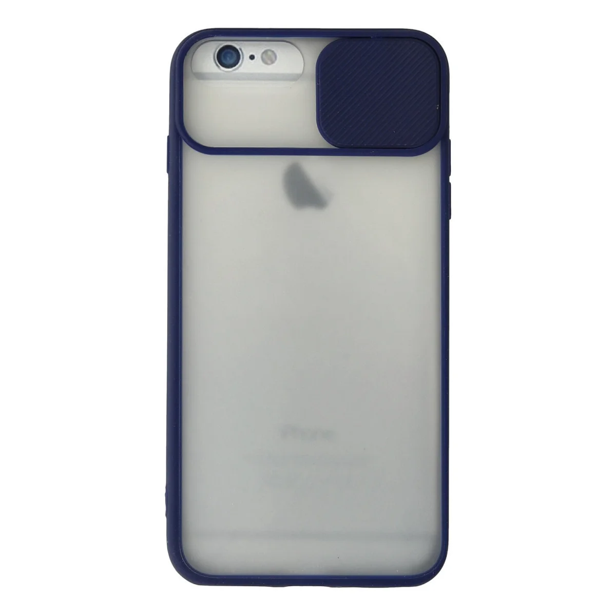 iPhone 6 Plus Silikon Kılıf - Buzlu Kamera Sürgülü - Lacivert