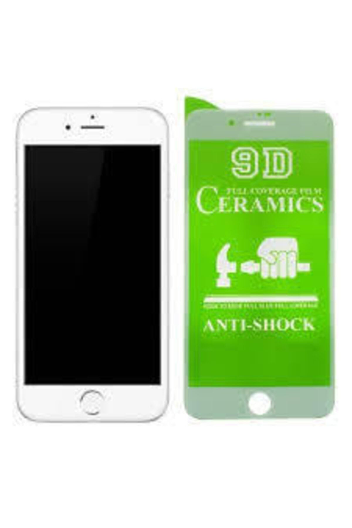 Iphone 6plus Full Ekran Beyaz Seramik Kırılmaz Cam Ekran Koruyucu