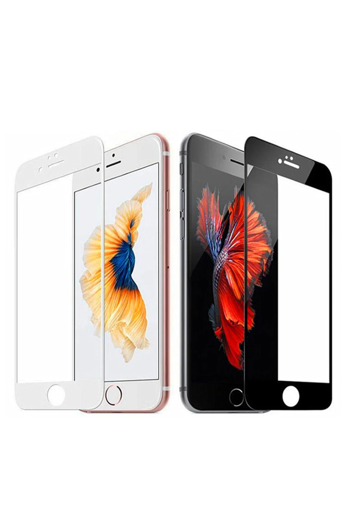 İphone 6Plus Seramik Tam Kaplayan Kırılmaz Cam Koruyucu 5d 9d Beyaz