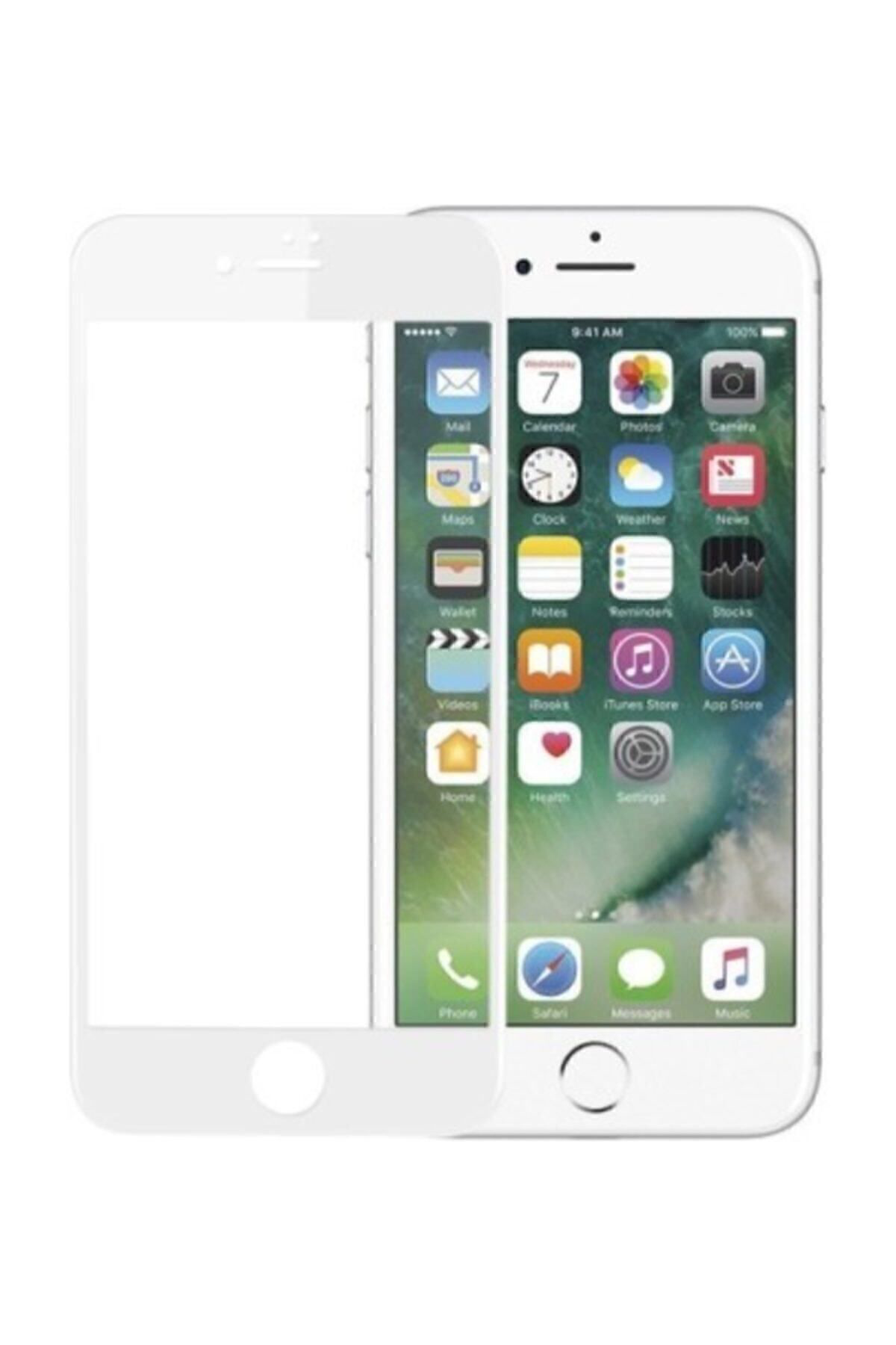 Iphone 6s Plus Tam Kaplayan Kırılmaz Cam 9d Beyaz