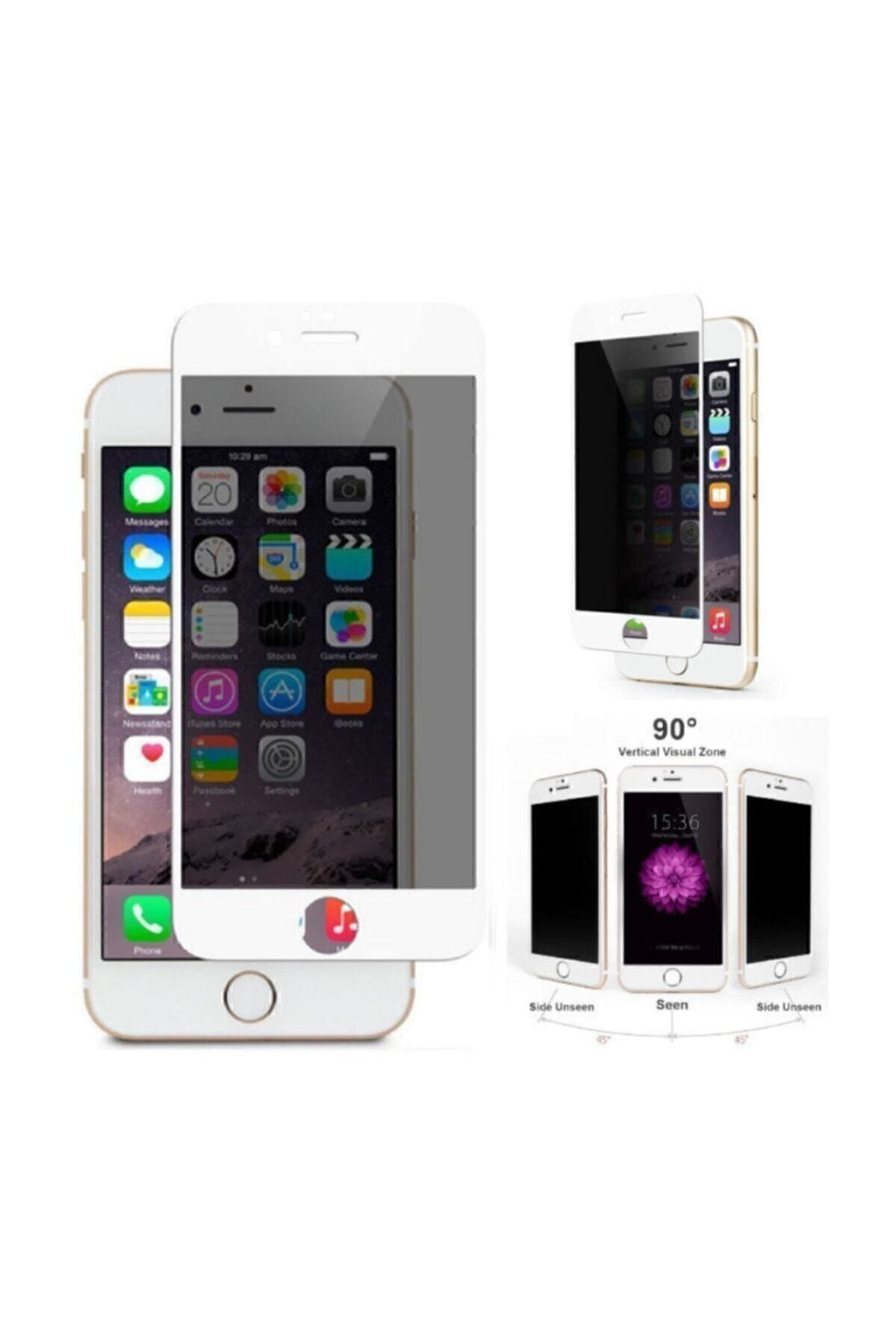 Iphone 6s Plus Hayalet Cam Tam Kaplayan Kırılmaz Cam Beyaz