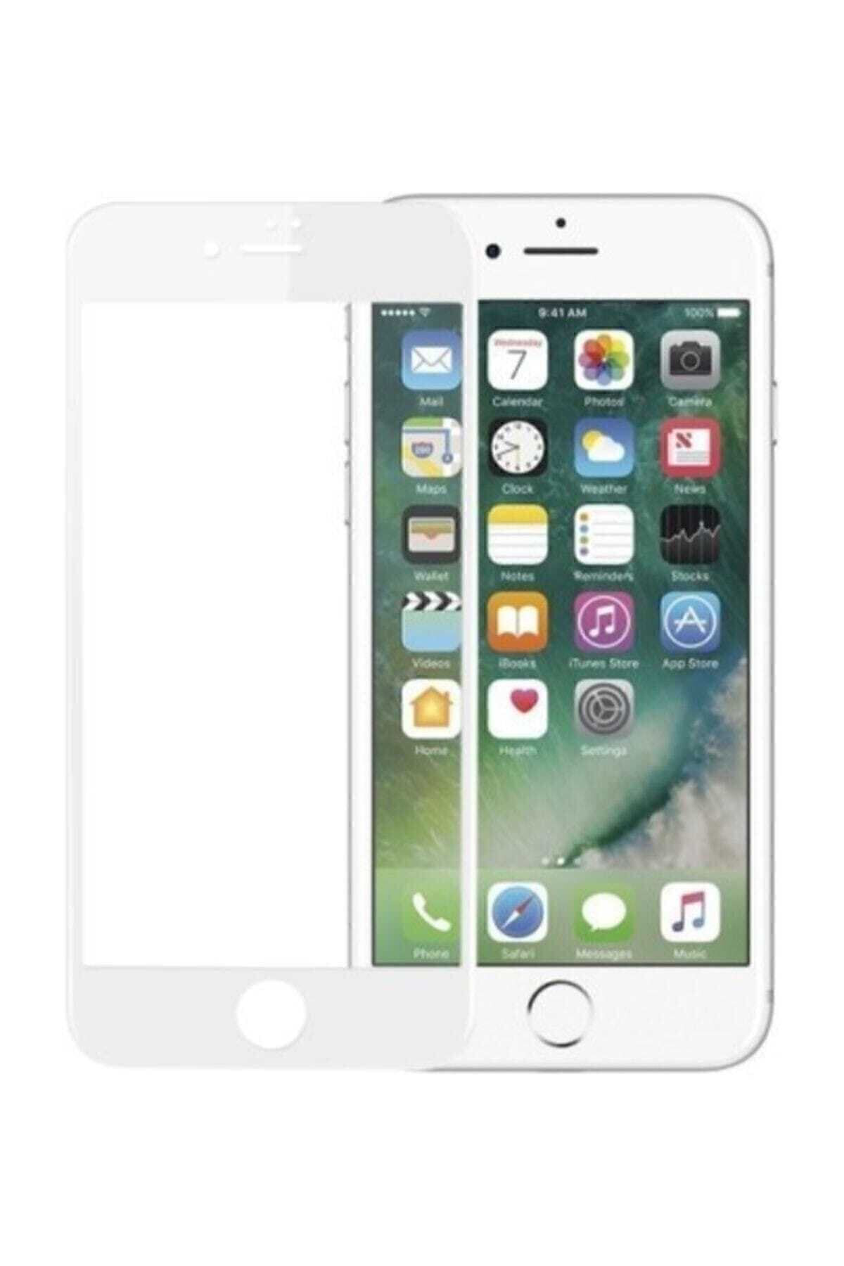 Iphone 7 Beyaz Kırılmaz Cam Iphone 7 Tempered Glass Ekran Koruyuc