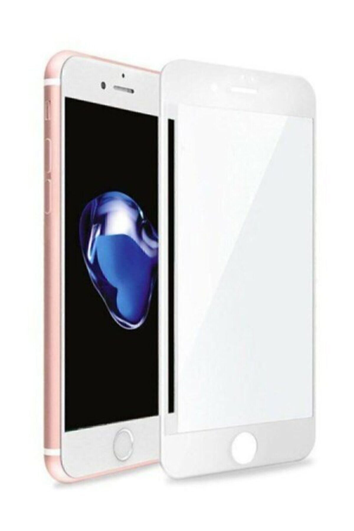 Iphone 7 Beyaz Kırılmaz Cam Iphone 7 Tempered Glass Ekran Koruyuc