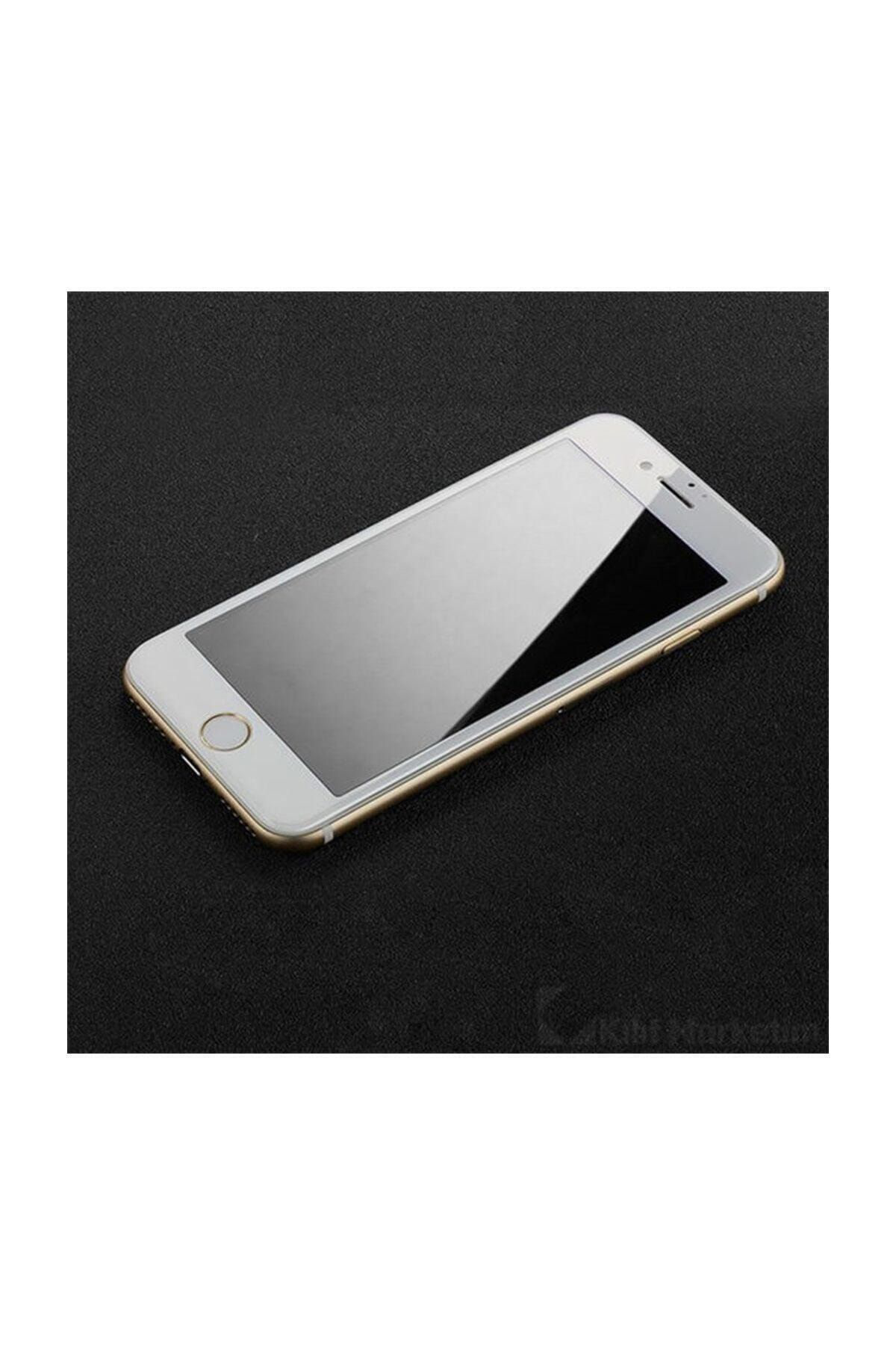 iPhone 7 Kavisli Tam Kaplayan 9D Ekran Koruyucu Film Beyaz