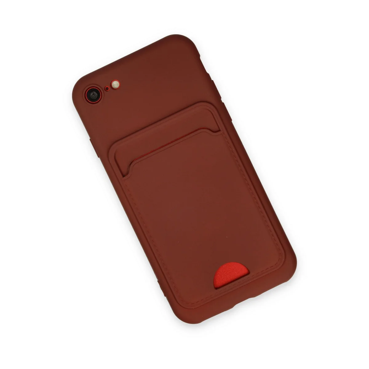 iPhone 7 Kelvin Kartvizitli Silikon Kılıf - Bordo, Soft-Touch ve Fonksiyonel Tasarım
