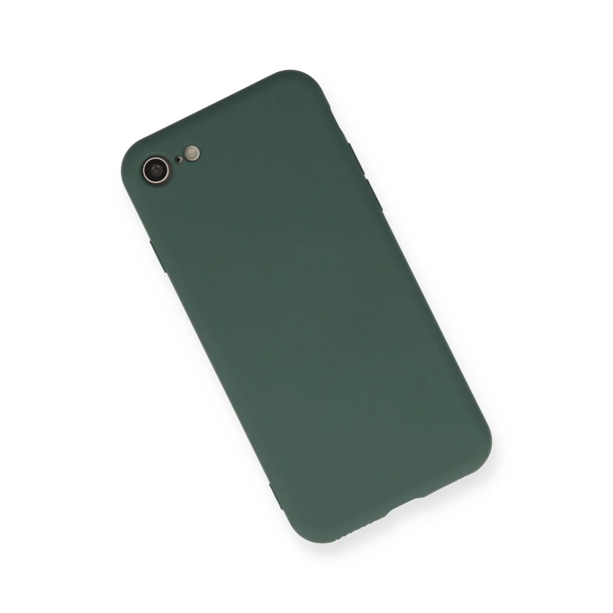 iPhone 7 Nano İçi Kadife Silikon Kılıf - Koyu Yeşil