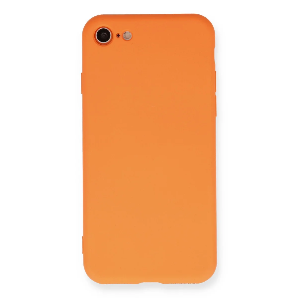 iPhone 7 Nano İçi Kadife Silikon Kılıf - Turuncu & %100 Yerli