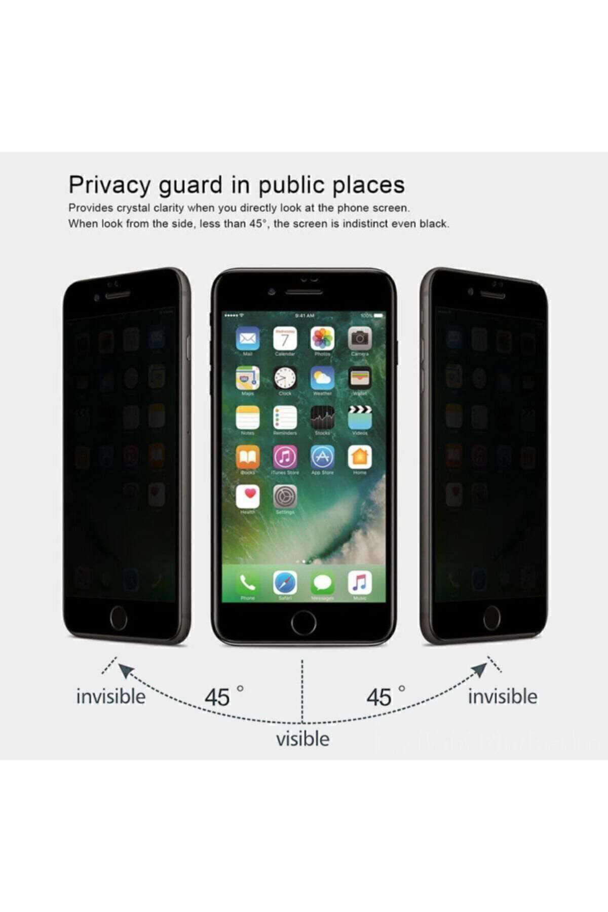 Iphone 7 Plus / 8 Plus Kavisli Gizlilik Filtreli Hayalet Ekran Ko