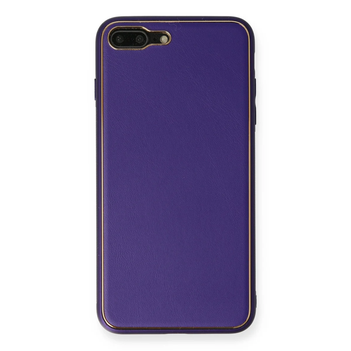 iPhone 7 Plus Coco Deri Silikon Kılıf - Mor Premium Koruma