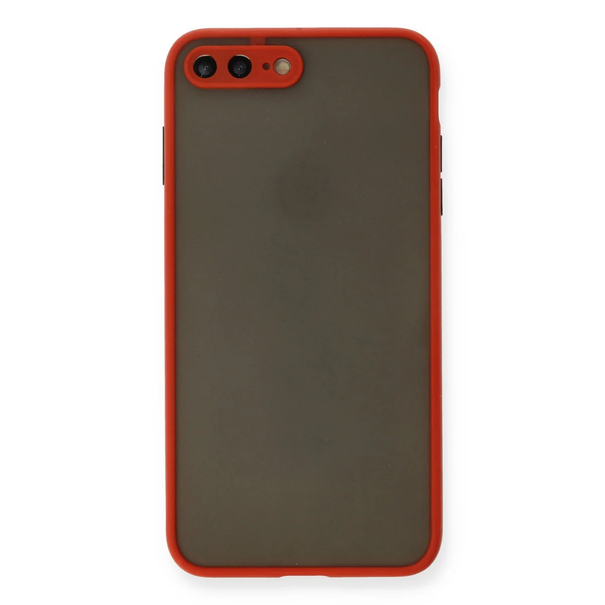 iPhone 7 Plus Montreal Silikon Kılıf - Kırmızı Kamera Korumalı ve Darbe Emici