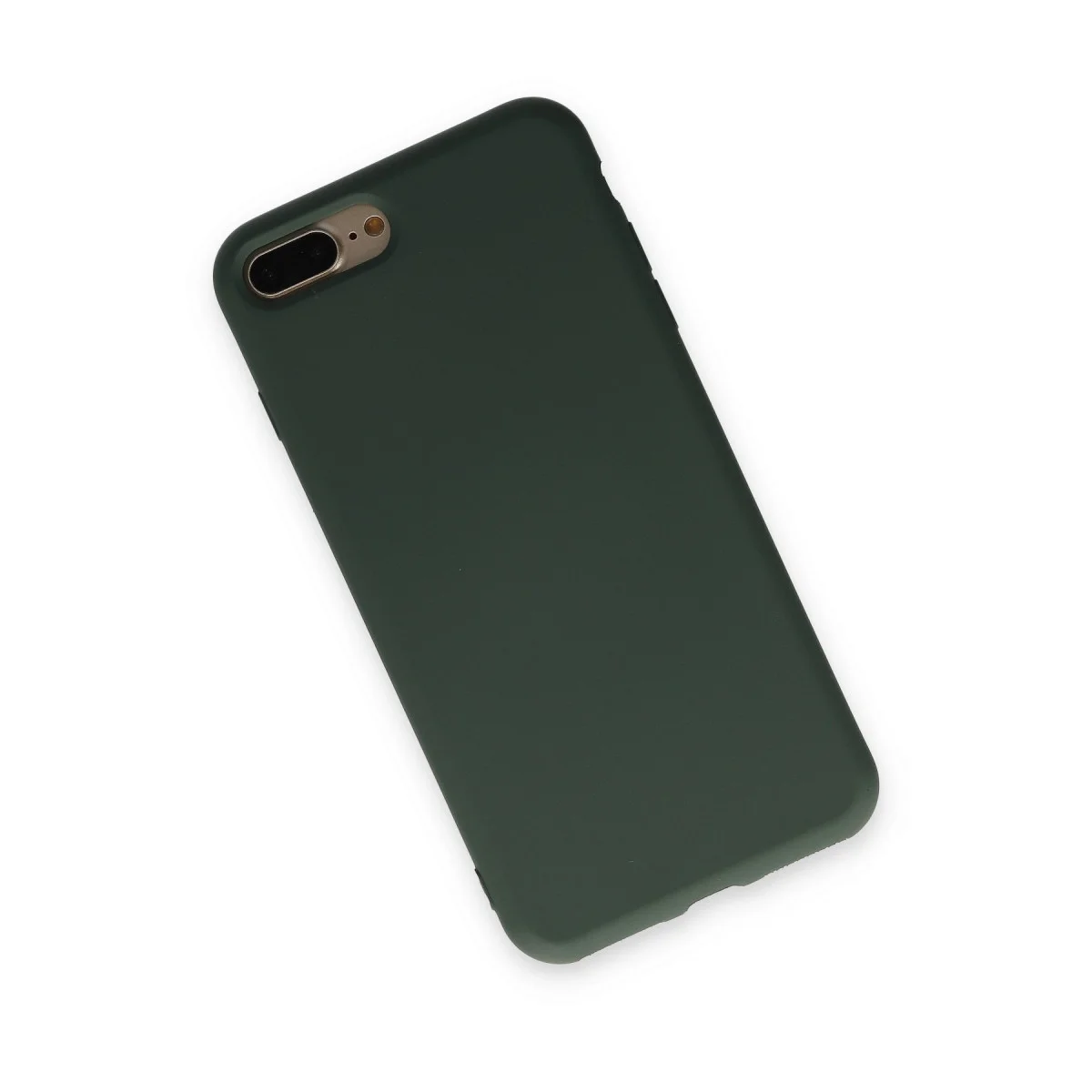 iPhone 7 Plus Nano İçi Kadife Silikon Kılıf - Koyu Yeşil Premium Koruma