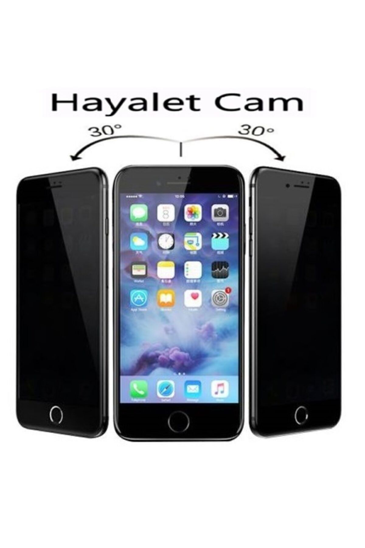 Mcasering İphone 7 Plus Siyah Privacy Gizli Hayalet 5D Kirilmaz Cam Ekran K