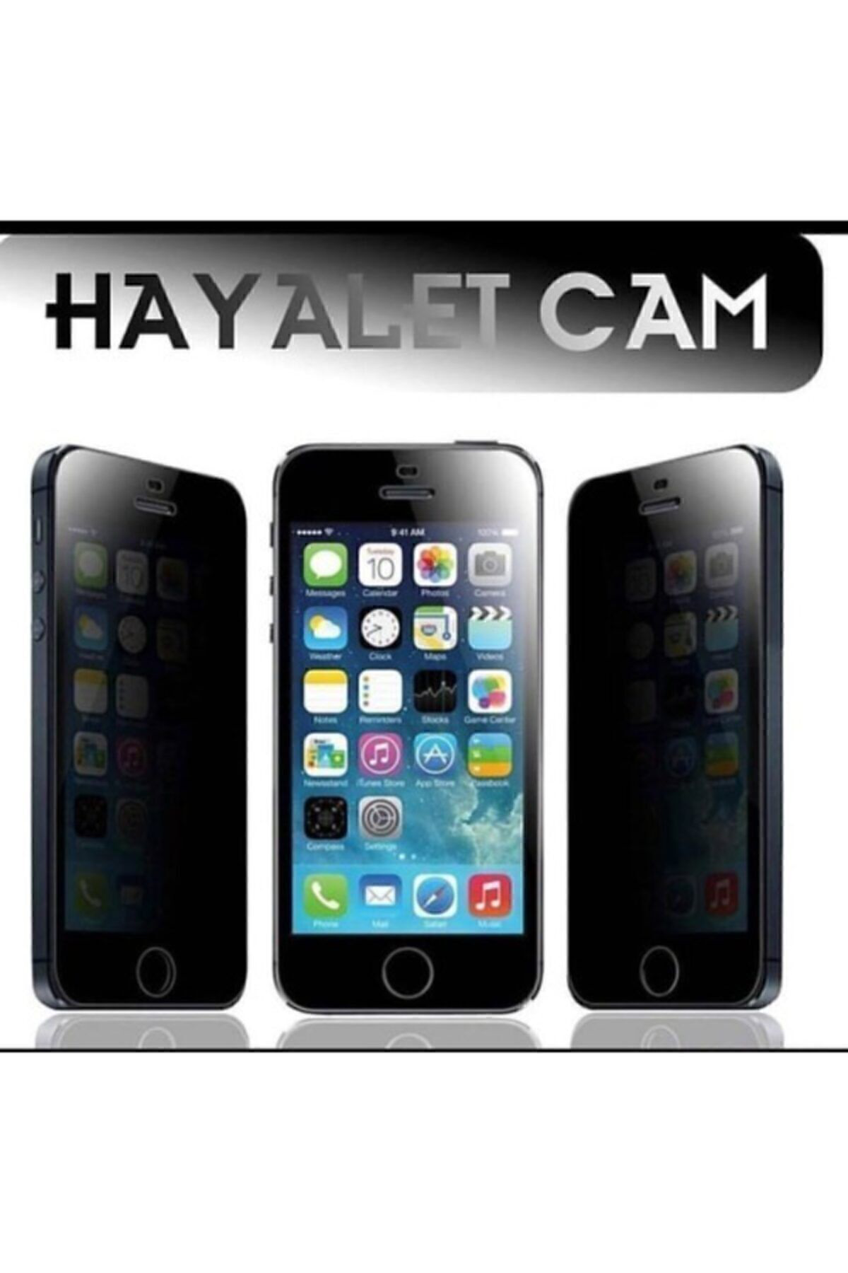 Iphone 7 Plus/8 Plus Hayalet Cam Black Full Kaplama