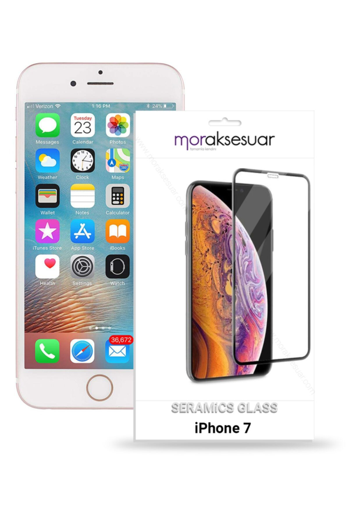 Iphone 7 Seramik Ekran Koruyucu Esnek Parlak Cam