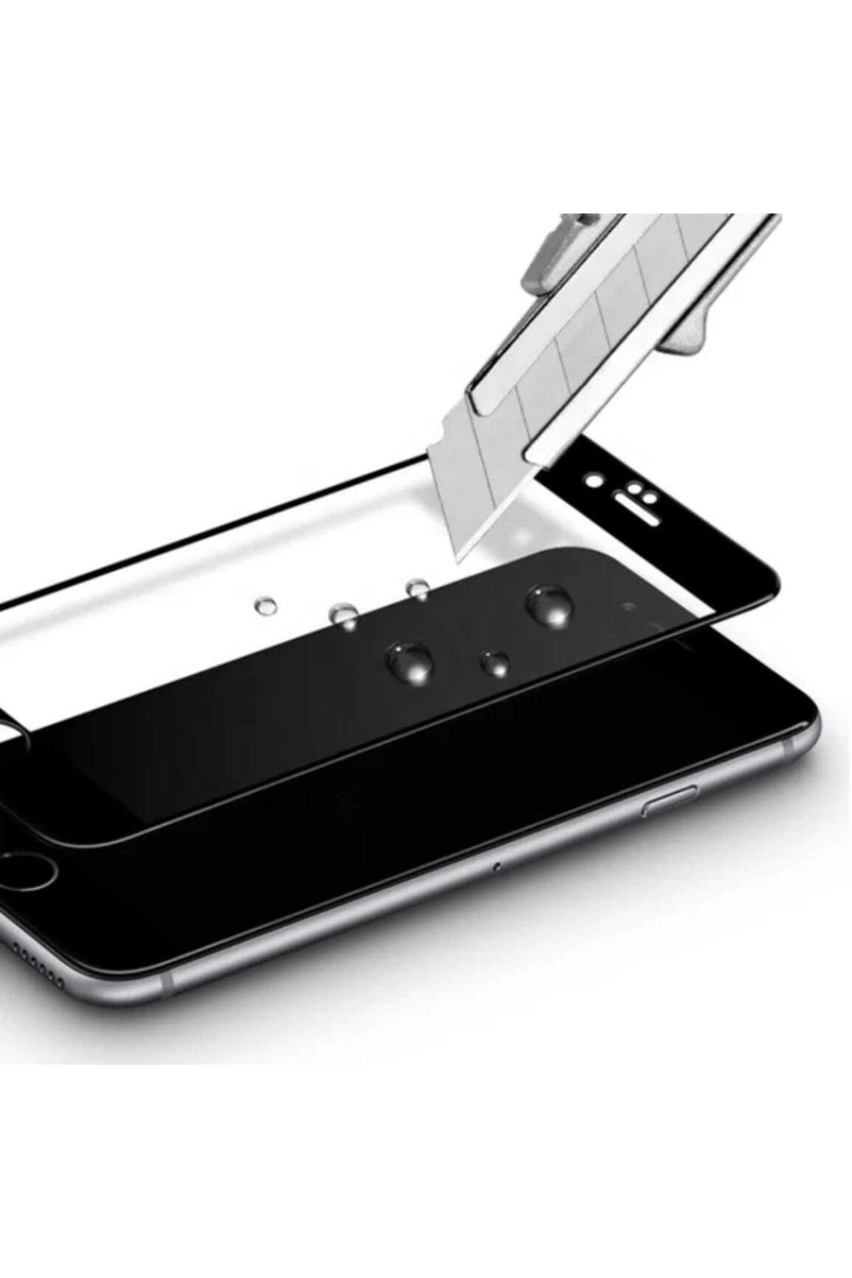 Iphone 7 Sıyah Mat Hayalet Tam Kaplayan Uyumlu Kırılmaz Cam Ekran