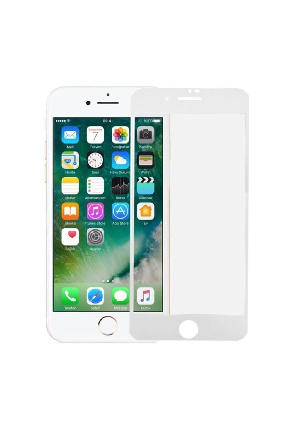 Iphone 7 Uyumlu  Beyaz Seramik Nano Ekran Koruyucu Tam Kaplayan K