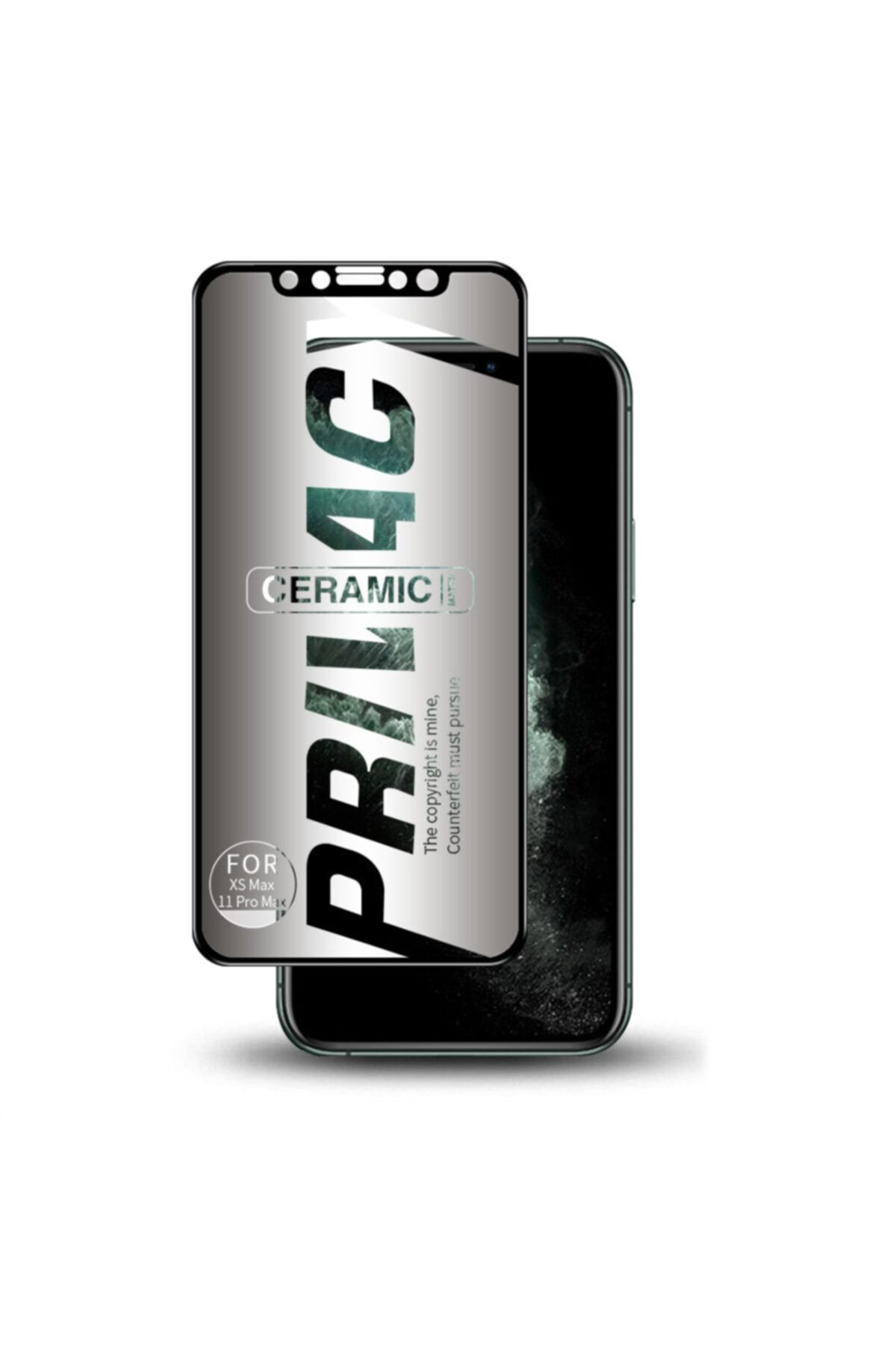 Mcasering İphone 8 Beyaz Gizlilik Filtreli Privacy Mat Seramik Hayalet Ekra