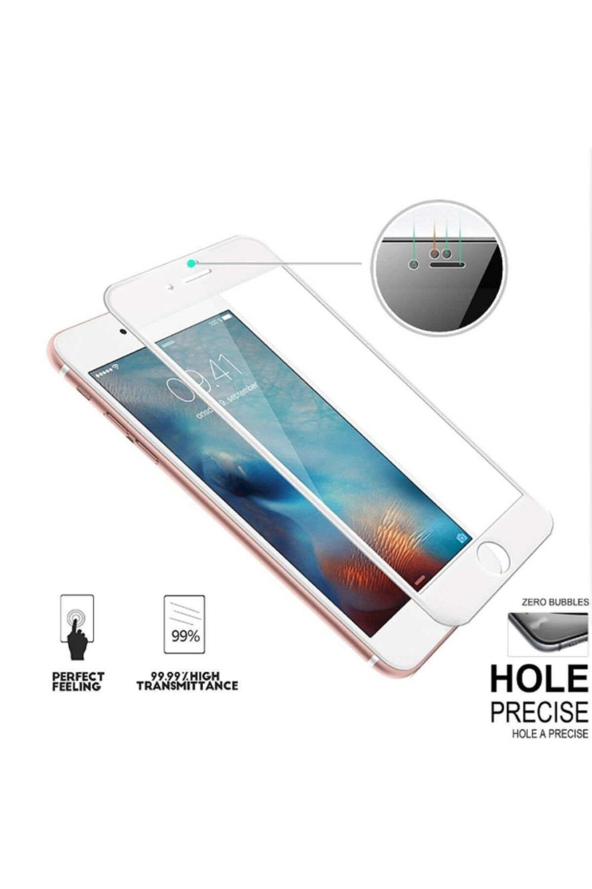 Iphone 8 Plus Geniş Kavisli Tam Kaplayan 5d 6d Kırılmaz Cam ( Bey