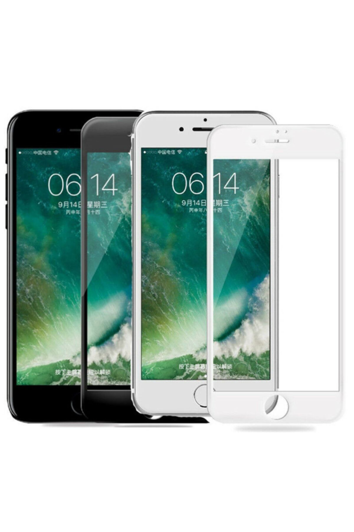 Iphone 8 Plus Geniş Kavisli Tam Kaplayan 5d 6d Kırılmaz Cam ( Bey